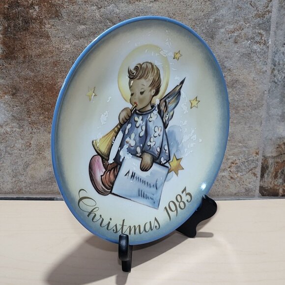 Schmid Hummel Christmas Day 1983 Angelic Messenger Decorative Wall Hanging Plate - Picture 8 of 11